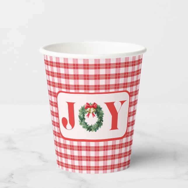 Vasos De Papel Cozy Red Plaid Christmas (Anverso)
