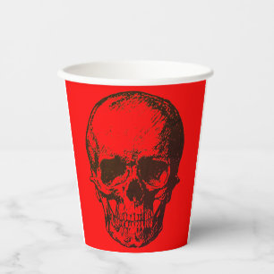 Vasos De Papel Cráneo Fantasía Pop Art Rock Punk Heavy Metalizado