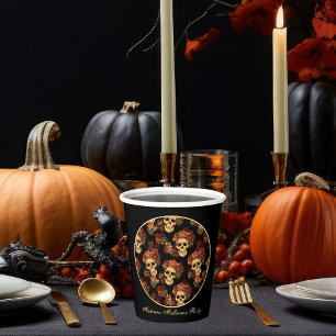 Vasos De Papel Cráneo gótico Partido Halloween de la Cruz Roja 