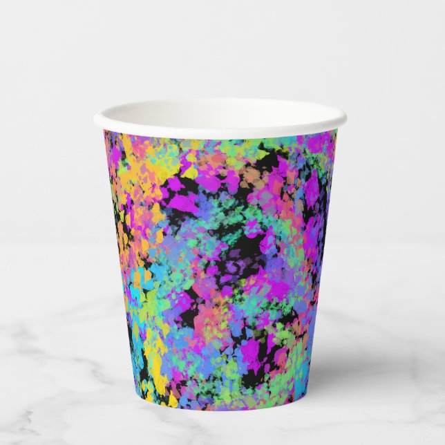Vasos De Papel crayón derretido multicolor : (Anverso)