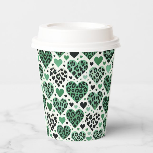 Vasos De Papel Crazy Love (Verde) (Anverso)