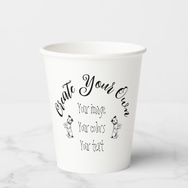 Vasos De Papel Crear su propio personal (Anverso)