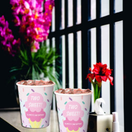 Vasos De Papel Crema de hielo 2º cumpleaños