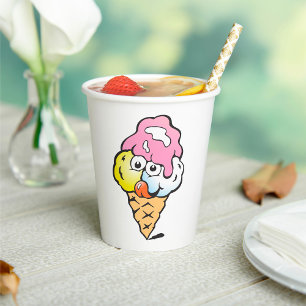 Vasos De Papel Crema de hielo de cara feliz