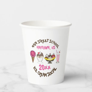 Vasos De Papel Crema de hielo social hace tu propio Fiesta de sun