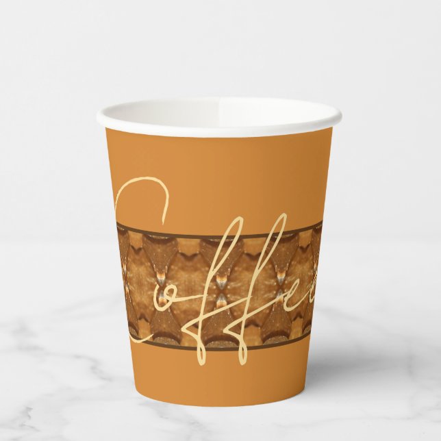 Vasos De Papel Crema De Oro Marrón Y Blanco (Izquierda)