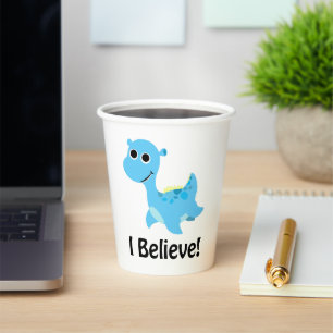 Vasos De Papel ¡Creo! Cute Blue Nessie