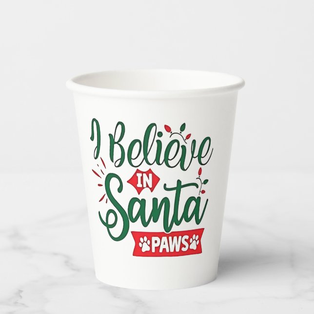 Vasos De Papel Creo que en Santa Paws hay Navidades divertidos am (Anverso)