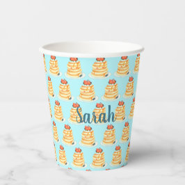 Vasos De Papel Crepes Fluffy Con Jarabe De Arce, Fruta Y Crema