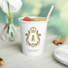 Vasos De Papel Crest dorado monogramado