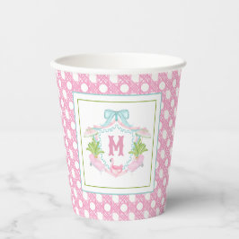 Vasos De Papel Crest Monograma Preppy de Palm Beach