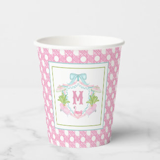 Vasos De Papel Crest Monograma Preppy de Palm Beach