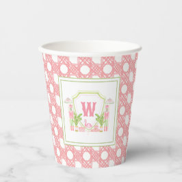Vasos De Papel Cresta de Monograma de Cascanueces de Palm Beach R