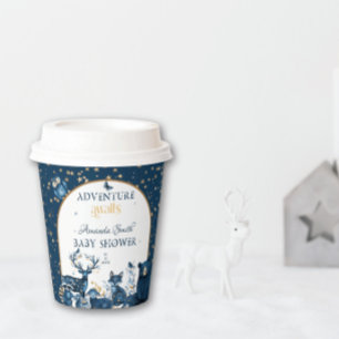 Vasos De Papel Cría animal venado Fox Bear Aventure Night Sky
