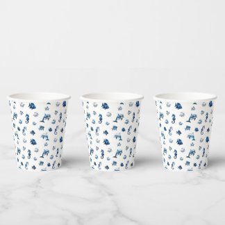 Vasos De Papel ¡Criaturas del Océano Azul de la Boda!