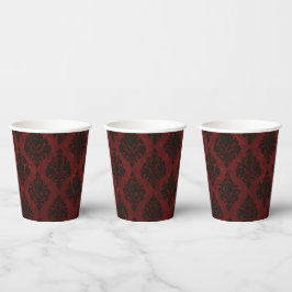 Vasos De Papel Crimson Nocturne Bloom Victorian