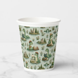 Vasos De Papel Criptídeos Acogedores Nessie Monstruo del Lago Nes