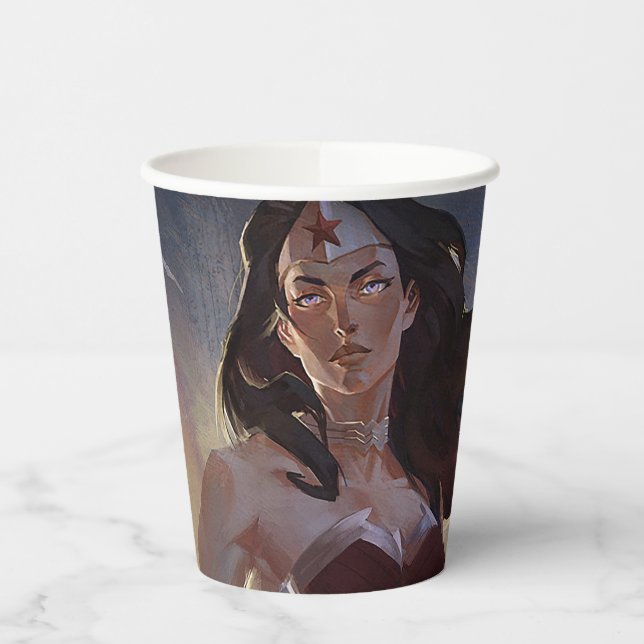 Vasos De Papel Crisis infinita Ilustracion de mujer maravilla (Izquierda)