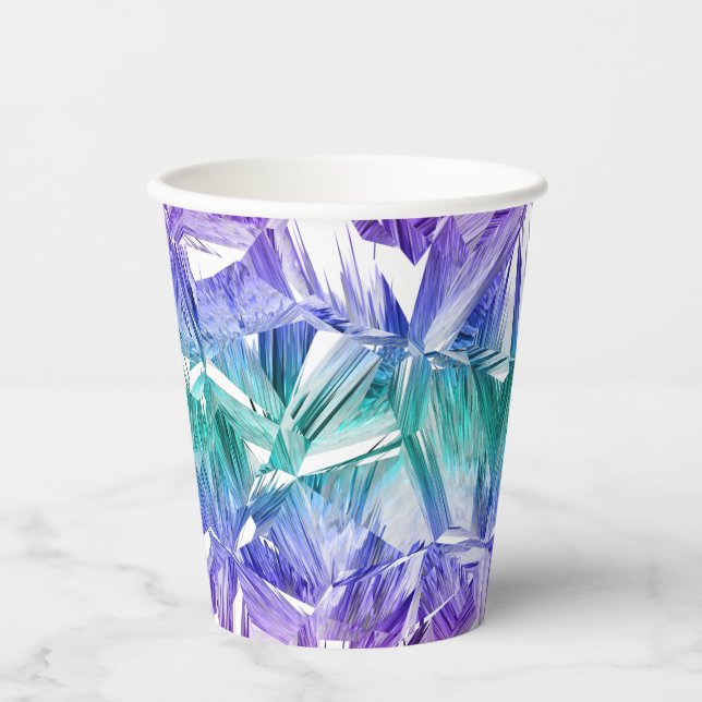 Vasos De Papel cristal de realidad virtual sobre blanco : (Anverso)