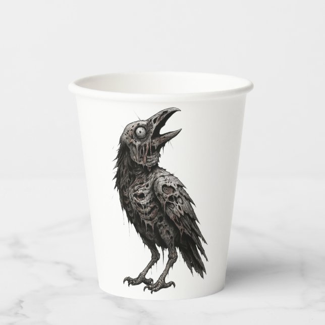 Vasos De Papel Crow zombificado (Anverso)