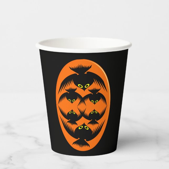Vasos De Papel Crows de Halloween (Anverso)