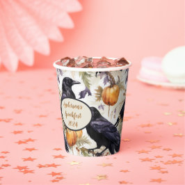 Vasos De Papel Crows y calabazas Personalizados Cuadros de papel 