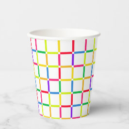 Vasos De Papel Cuadrícula colorida con espacio negativo inspirada