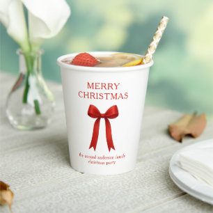 Vasos De Papel Cuadrillo rojo amargo Navidad