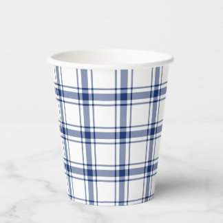 Vasos De Papel Cuadro náutico azul y blanco
