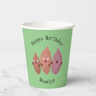 Vasos De Papel Cuadros cantando batatas personalizado verduras