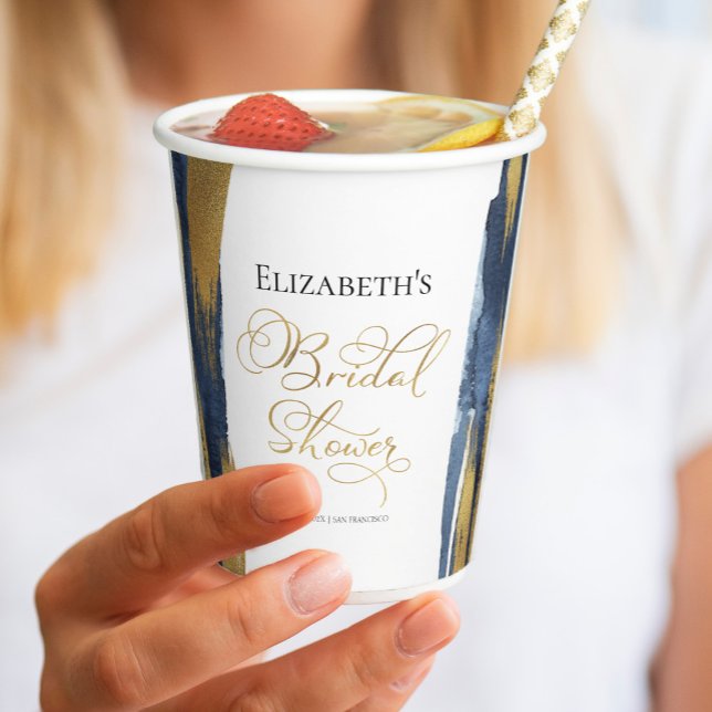 Vasos De Papel Cuadros de papel acuarela para ducha de novia | Re (Subido por el creador)