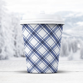 Vasos De Papel Cuadros de papel azul y blanco