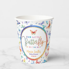 Vasos De Papel Cuadros de papel Baby Shower para mariposa