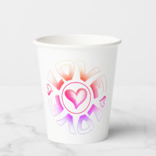 Vasos De Papel Cuadros de papel brillantes de amor
