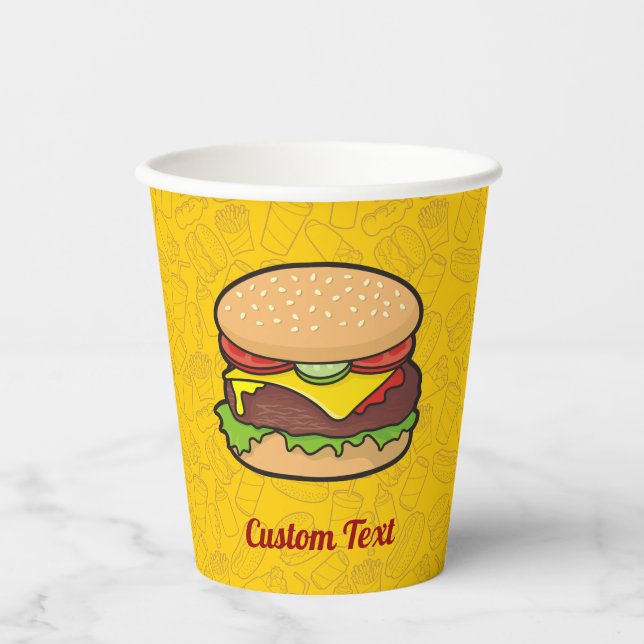 Vasos De Papel Cuadros de papel Cheeseburger (Anverso)