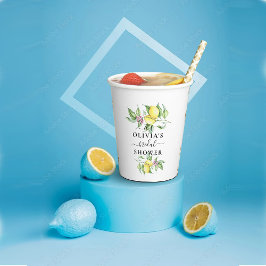 Vasos De Papel Cuadros de papel con ducha de novia minimalista li