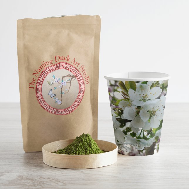 Vasos De Papel Cuadros de papel con flores de cerezo (Subido por el creador)