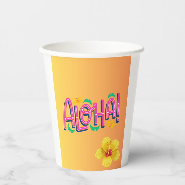 Vasos De Papel Cuadros de papel de Aloha (Anverso)