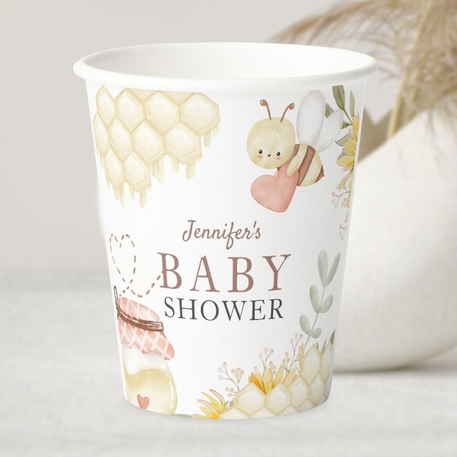 Vasos De Papel Cuadros de papel de Baby Shower para Bee (Subido por el creador)