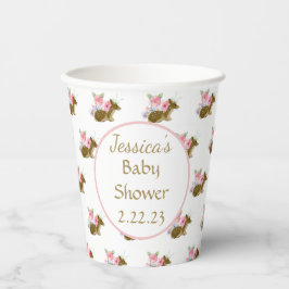 Vasos De Papel Cuadros de papel de Baby Shower Watercolor Floral 