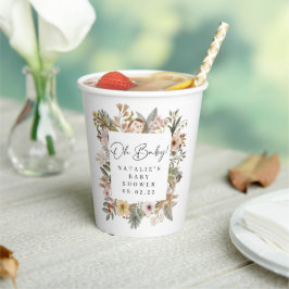 Vasos De Papel Cuadros de papel de Boho Woodland Baby Shower