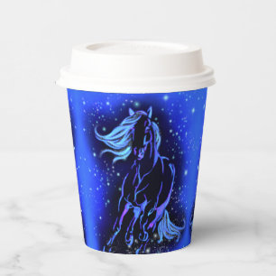 Vasos De Papel Cuadros De Papel De Caballo Corriendo A La Luz De