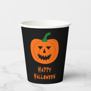 Vasos De Papel Cuadros de papel de calabaza de Halloween