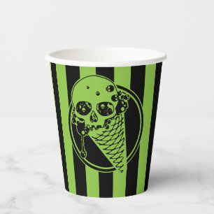 Vasos De Papel Cuadros de papel de crema de helado de veneno verd