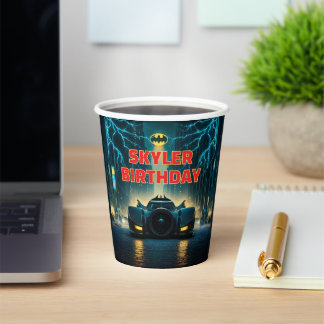 Vasos De Papel Cuadros de papel de cumpleaños de Batman Happy