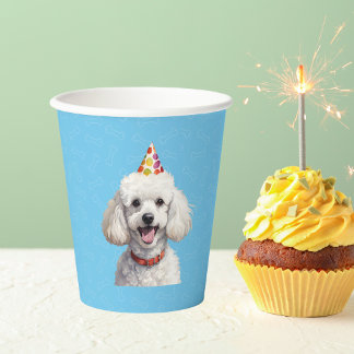 Vasos De Papel Cuadros de papel de cumpleaños paw-ty para perros 