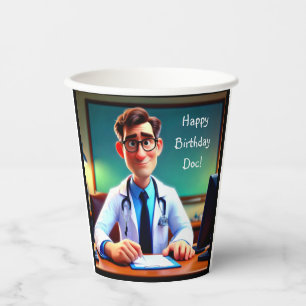 Vasos De Papel Cuadros de papel de feliz cumpleaños