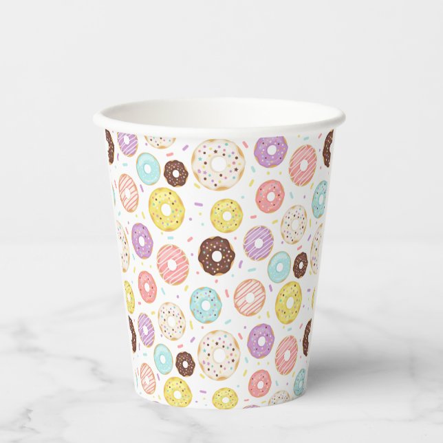 Vasos De Papel Cuadros de papel de Fiesta de donut (Anverso)