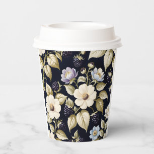 Vasos De Papel Cuadros de papel de Fiesta de té en la flor de Bla
