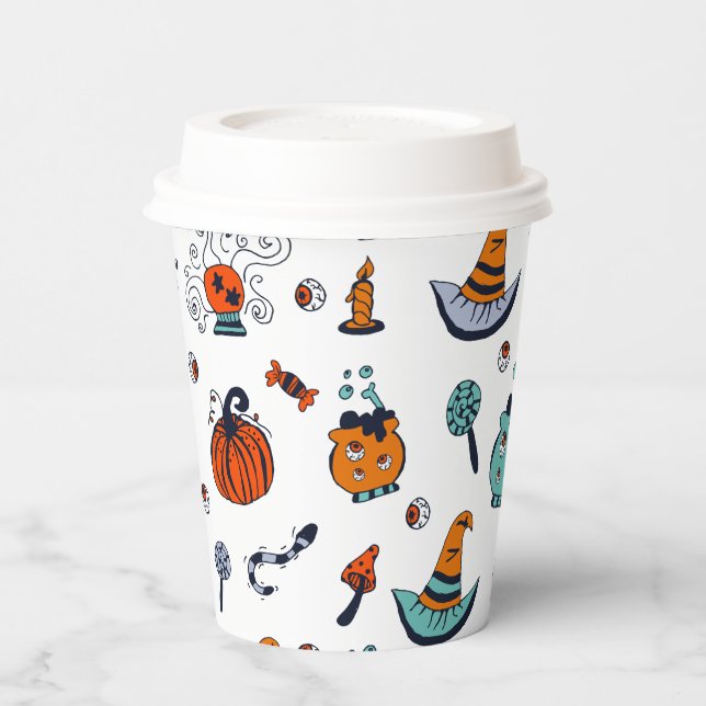 Vasos De Papel Cuadros de papel de Halloween espeluznantes (Izquierda)